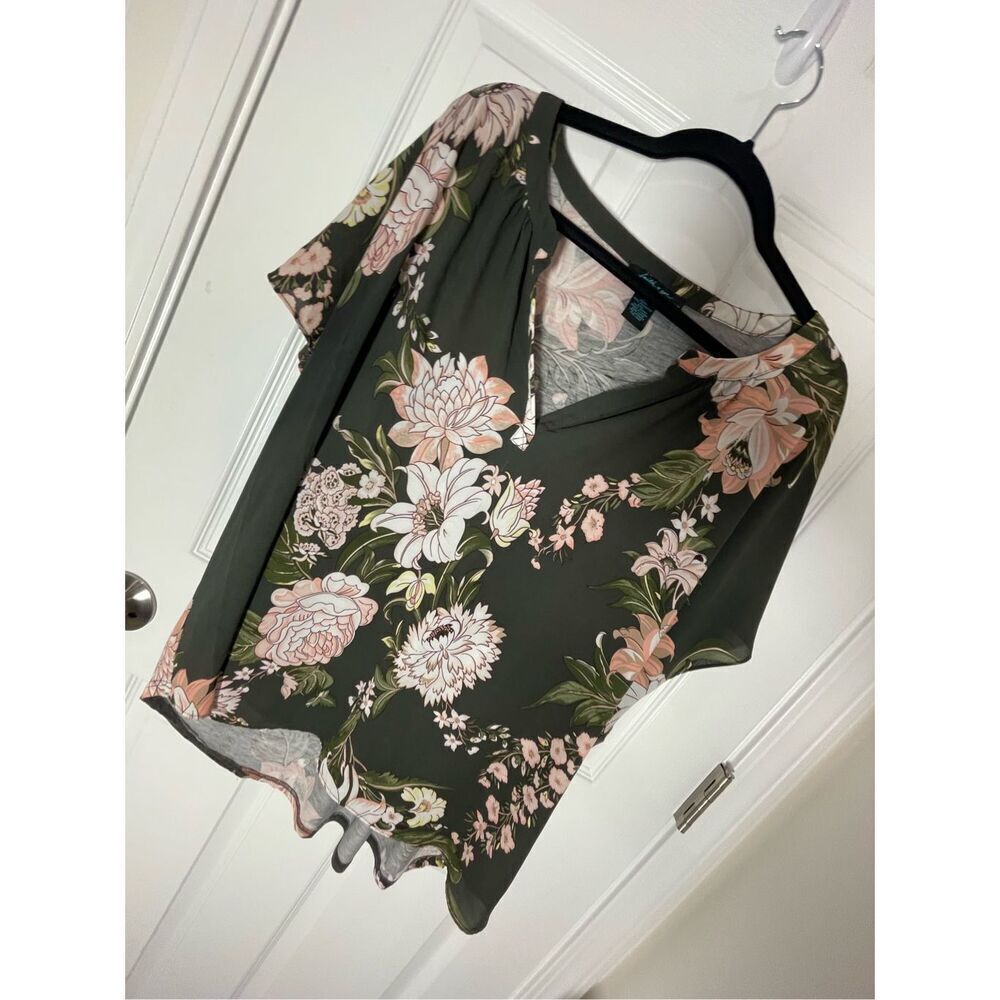 Faith & Zoe women’s short sleeve floral blouse 2X